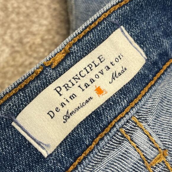 Principle Denim Innovators Crush Jeans Boot Leg Raw Hem Womens sz 29x32 - Picture 3 of 12